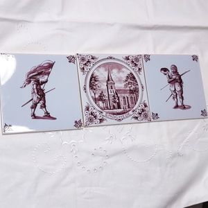 Holland Delft Tiles Enschede Set of Three